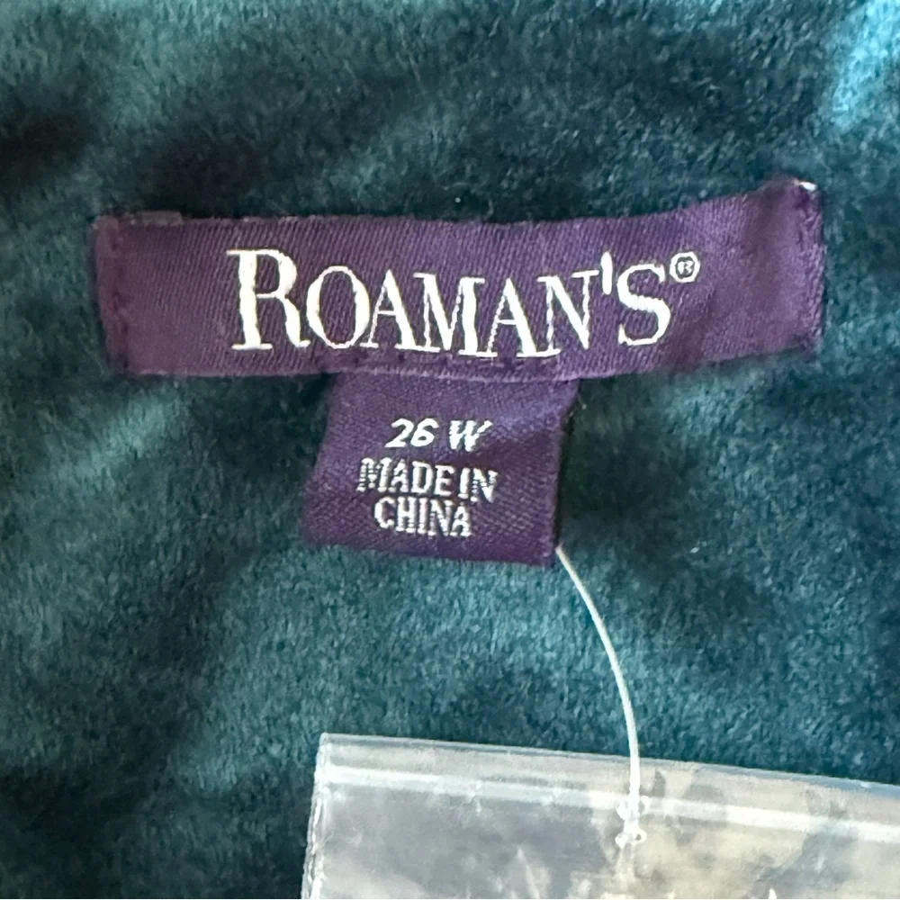 Roaman’s Teal Velvet Women's Blazer Jacket Size 26W - Picture 6 of 8